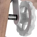 Mexlite Wand- und Deckenleuchte GEARWOOD, 4-flammig, 4x E27, Kautschuk-Holz natur / Metall, weiß