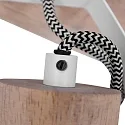 Mexlite Wand- und Deckenleuchte GEARWOOD, 4-flammig, 4x E27, Kautschuk-Holz natur / Metall, weiß