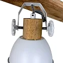 Mexlite Wand- und Deckenleuchte GEARWOOD, 4-flammig, 4x E27, Kautschuk-Holz natur / Metall, weiß
