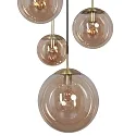 pendant luminaire BOLLIQUE 5 flames E27 IP20, amber, brass, black dimmable