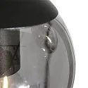 Steinhauer Pendelleuchte BOLLIQUE, 5-flammig, E27, Kugelschirme Ø 15/20/25/30cm, Rauchglas teilverspiegelt, schwarz gebürstet