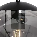 Steinhauer Pendelleuchte BOLLIQUE, 5-flammig, E27, Kugelschirme Ø 15/20/25/30cm, Rauchglas teilverspiegelt, schwarz gebürstet