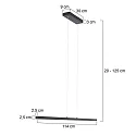 Mexlite LED Pendelleuchte DANSKE, 114cm, 20W 2700K 2000lm, CRi >90, mit Touch-Dimmer, schwarz matt