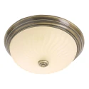 Steinhauer Deckenleuchte CEILING AND WALL 2779BR, IP20, Ø 30.5cm, E27, bronze / Struktur-Glas weiß matt