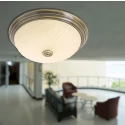 Steinhauer Deckenleuchte CEILING AND WALL 2779BR, IP20, Ø 30.5cm, E27, bronze / Struktur-Glas weiß matt