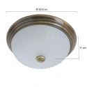 Steinhauer Deckenleuchte CEILING AND WALL 2779BR, IP20, Ø 30.5cm, E27, bronze / Struktur-Glas weiß matt