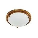 Steinhauer Deckenleuchte CEILING AND WALL 2785BR, IP20, Ø 29cm, E27, mit Zierring in Flechtoptik, bronze / Glas weiß matt