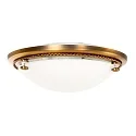 Steinhauer Deckenleuchte CEILING AND WALL 2785BR, IP20, Ø 29cm, E27, mit Zierring in Flechtoptik, bronze / Glas weiß matt