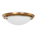 Steinhauer Deckenleuchte CEILING AND WALL 2785BR, IP20, Ø 29cm, E27, mit Zierring in Flechtoptik, bronze / Glas weiß matt