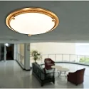 Steinhauer Deckenleuchte CEILING AND WALL 2785BR, IP20, Ø 29cm, E27, mit Zierring in Flechtoptik, bronze / Glas weiß matt