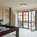 Steinhauer Deckenleuchte CEILING AND WALL 2785BR, IP20, Ø 29cm, E27, mit Zierring in Flechtoptik, bronze / Glas weiß matt