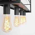 Mexlite pendant luminaire BUCKLEY 4 flames, with shelf E27 IP20, black matt dimmable