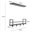 Mexlite pendant luminaire BUCKLEY 4 flames, with shelf E27 IP20, black matt dimmable
