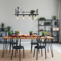 Mexlite pendant luminaire BUCKLEY 4 flames, with shelf E27 IP20, black matt dimmable