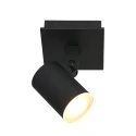 Steinhauer Aufbau-Strahler POINTS NOIRS, IP44, 1-flammig, inkl. GU10 LED 4.6W 2200-2700K 480lm, verstellbar, Dim-To-Warm, schwarz matt