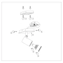 Steinhauer Aufbau-Strahler POINTS NOIRS, IP44, 1-flammig, inkl. GU10 LED 4.6W 2200-2700K 480lm, verstellbar, Dim-To-Warm, schwarz matt