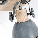 Mexlite Strahler-Rondell GEARWOOD, 3-flammig, 3x E27, verstellbar, Kautschuk-Holz / Metall, grau matt / innen weiß