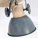 Mexlite Strahler-Rondell GEARWOOD, 3-flammig, 3x E27, verstellbar, Kautschuk-Holz / Metall, grau matt / innen weiß