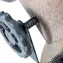 Mexlite Strahler-Rondell GEARWOOD, 3-flammig, 3x E27, verstellbar, Kautschuk-Holz / Metall, grau matt / innen weiß
