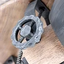 Mexlite Strahler-Rondell GEARWOOD, 3-flammig, 3x E27, verstellbar, Kautschuk-Holz / Metall, grau matt / innen weiß