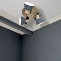 Mexlite Strahler-Rondell GEARWOOD, 3-flammig, 3x E27, verstellbar, Kautschuk-Holz / Metall, grau matt / innen weiß