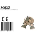 Strahler-Rondell GEARWOOD, 3-flammig, 3x E27, verstellbar, Kautschuk-Holz / Metall
