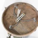 Strahler-Rondell GEARWOOD, 3-flammig, 3x E27, verstellbar, Kautschuk-Holz / Metall