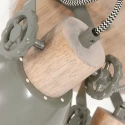 Strahler-Rondell GEARWOOD, 3-flammig, 3x E27, verstellbar, Kautschuk-Holz / Metall