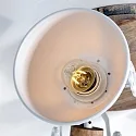 Mexlite Strahler-Rondell GEARWOOD, 3-flammig, 3x E27, verstellbar, Kautschuk-Holz / Metall, weiß matt