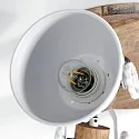 Mexlite Strahler-Rondell GEARWOOD, 3-flammig, 3x E27, verstellbar, Kautschuk-Holz / Metall, weiß matt
