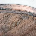 Mexlite Strahler-Rondell GEARWOOD, 3-flammig, 3x E27, verstellbar, Kautschuk-Holz / Metall, weiß matt