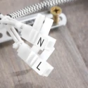 Mexlite Strahler-Rondell GEARWOOD, 3-flammig, 3x E27, verstellbar, Kautschuk-Holz / Metall, weiß matt