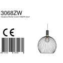 Mexlite Mexlite Pendant luminaire AUREOLE, 1 flame, with gold ring, 45cm, black
