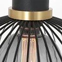 Mexlite Mexlite Pendant luminaire AUREOLE, 1 flame, with gold ring, 45cm, black