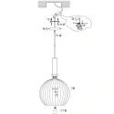 Mexlite Mexlite Pendant luminaire AUREOLE, 1 flame, with gold ring, 45cm, black