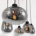 Steinhauer Pendelleuchte REFLEXION, 5-flammig, 5x E27, schwarz matt / Rauchglas teilverspiegelt