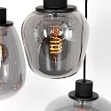 Steinhauer Steinhauer Pendant luminaire REFLEXION, 3 flames, smoky, fitting black