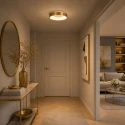 Steinhauer LED Deckenleuchte RINGLEDE, Ø 30cm, 30W 2700K 2800lm, direkt / indirekt, dimmbar, gold matt