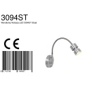 Steinhauer wall luminaire NATASJA with switch, with flex arm GU10 IP20, steel brushed dimmable