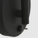 Steinhauer Wandstrahler NATASJA, GU10, mit Flexarm + Schalter an Wandplatte, schwarz matt