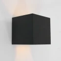 Steinhauer outdoor wall luminaire MURO up / down, cube shape, adjustable IP44, black matt dimmable