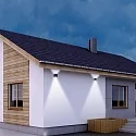 Steinhauer outdoor wall luminaire MURO up / down, cube shape, adjustable IP44, black matt dimmable