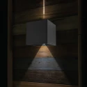 Steinhauer outdoor wall luminaire MURO up / down, cube shape, adjustable IP44, black matt dimmable