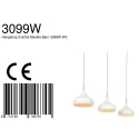 Mexlite Pendelleuchte BJORR, 3-flammig, 3x E27, weiß matt / buche natur natur