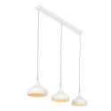 Mexlite Pendelleuchte BJORR, 3-flammig, 3x E27, weiß matt / buche natur natur