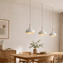 Mexlite Pendelleuchte BJORR, 3-flammig, 3x E27, weiß matt / buche natur natur