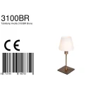 Steinhauer table lamp ANCILLA 1 flame, long, with switching function, conical E14 IP20, brushed bronze dimmable