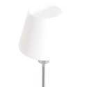 Steinhauer Tischleuchte ANCILLA, 33cm, mit kurzem Schirm, E14, mit Touch-Dimmer, stahl gebürstet / Opalglas weiß