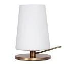 Tischleuchte ANCILLA, konisch, Ø 14.5cm, E27, mit Touch-Dimmer, bronze gebürstet / Opalglas weiß