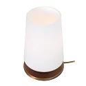 Steinhauer Tischleuchte ANCILLA, konisch, Ø 14.5cm, E27, mit Touch-Dimmer, bronze gebürstet / Opalglas weiß